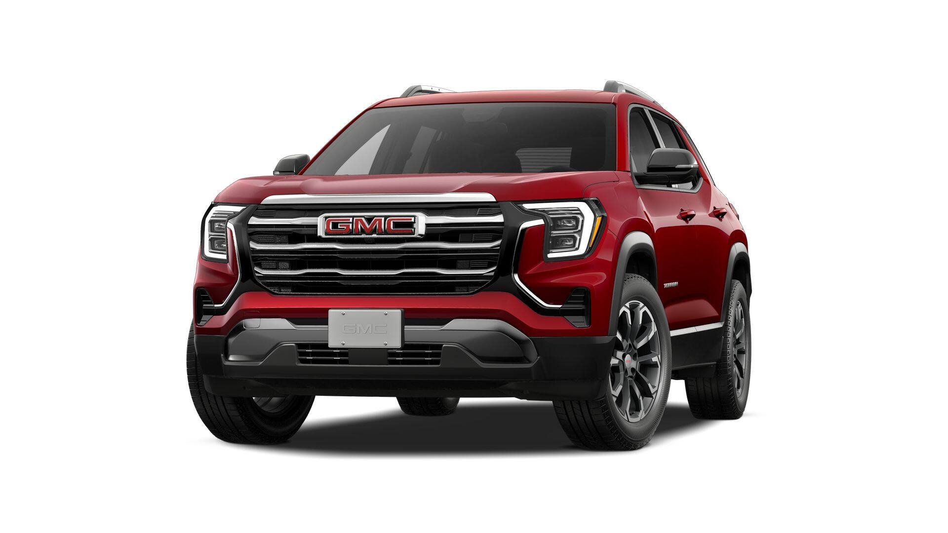 2027 GMC Terrain AWD Elevation in Volcanic Red Tintcoat — front three-quarter view