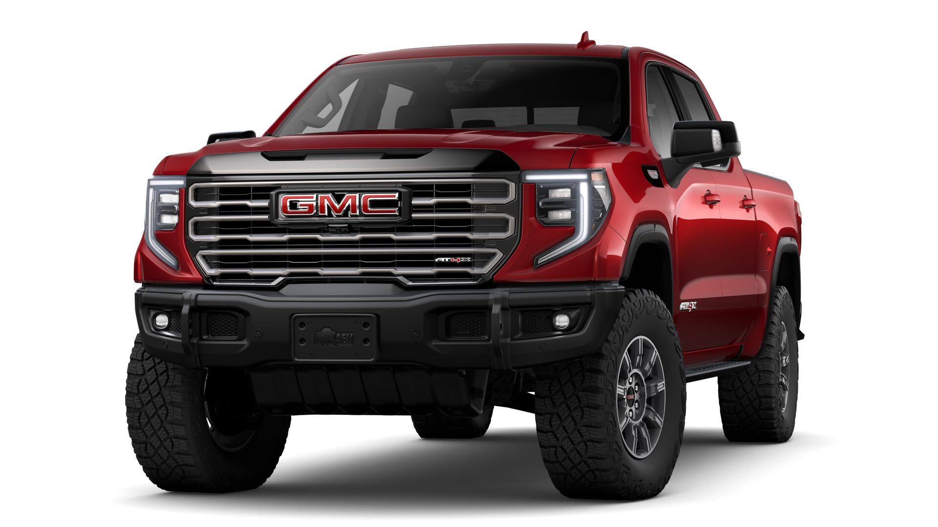 2026 GMC Sierra 1500 AT4X in Volcanic Red Tintcoat — front three-quarter view